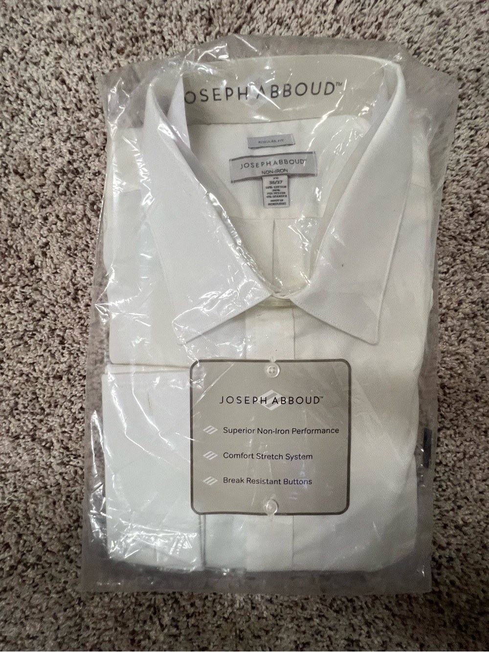 NEW Joseph Abboud mens dress shirt regular fit size: 20 36/37
